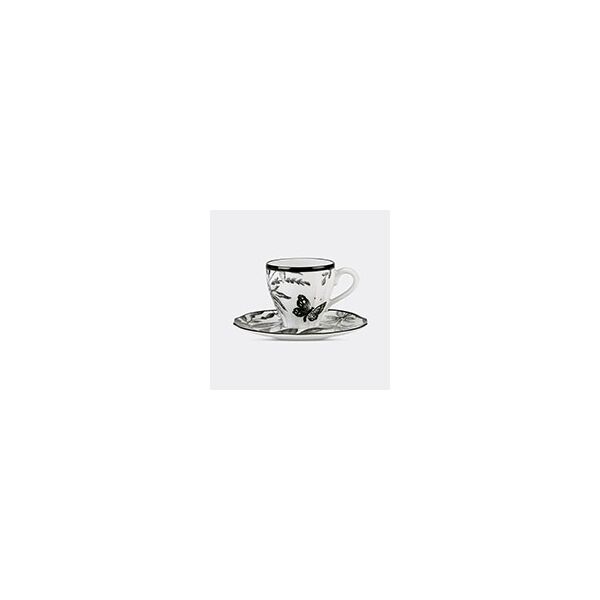 gucci 'herbarium' coffee cup with saucer, set of two, black