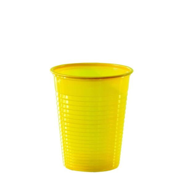 100 bicchieri di plastica colorati dopla colors giallo 200cc