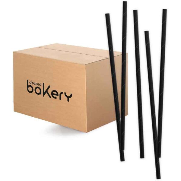 bakery 480 cannucce biodegradabili in carta colore nero 21 cm Ø6 mm