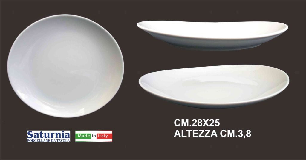 PIATTO TIVOLI BISTECCA CM.27,5 BIANCO