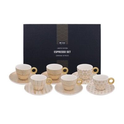 Tokyo Design set tazzine caffè tonde Nippon Gold 18pz Edizione Limitata