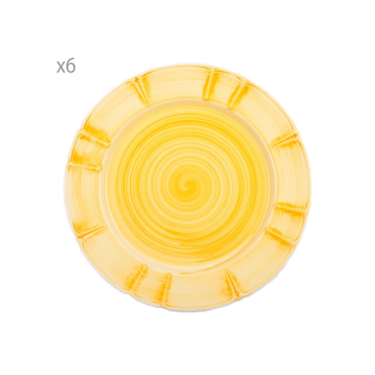 Arcucci Set da 6 piatto frutta Provence spirale, giallo