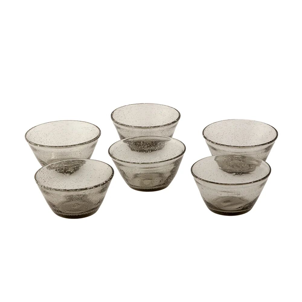 Kaleidos Set 6 coppette in vetro soffiato grigio