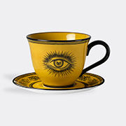 Gucci 'star Eye' Coffee Cup With Saucer, Set Of Two, Yellow