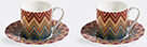 Missoni 'zig Zag Jarris' Coffee Cup And Saucer, Set Of Two, Red