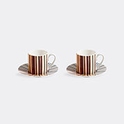 Missoni 'stripes Jenkins' Coffee Cup And Saucer, Set Of Two, Beige