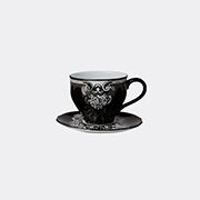 Gucci 'star Eye' Demitasse Cup And Saucer, Set Of Two, Black