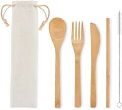 Gedshop 1000 Set di posate in bamboo Setstraw neutro o personalizzato