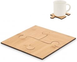 Gedshop 1000 Set di 4 sottobicchieri in bamboo Lepy neutro o personalizzato