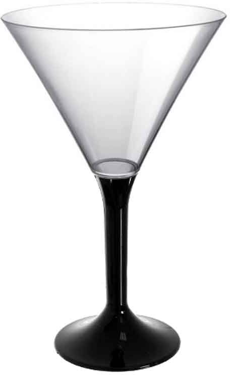 Goldplast 20 Coppe Aperitivo Martini Riutilizzabili In Plastica Nera 185ml