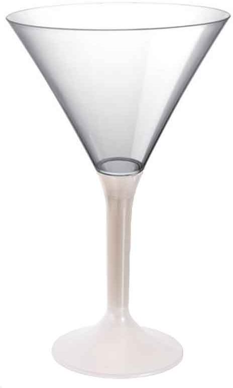 Goldplast 20 Coppe Aperitivo Martini Riutilizzabili Plastica Bianco Perla 185ml