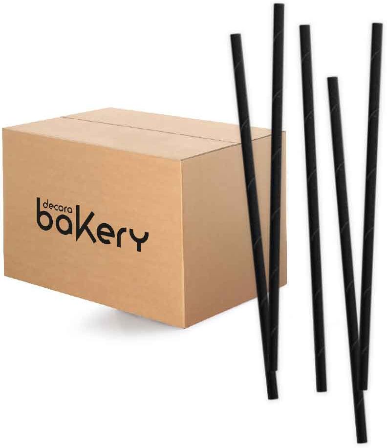 Bakery 480 Cannucce Biodegradabili In Carta Colore Nero 21 Cm Ø6 Mm