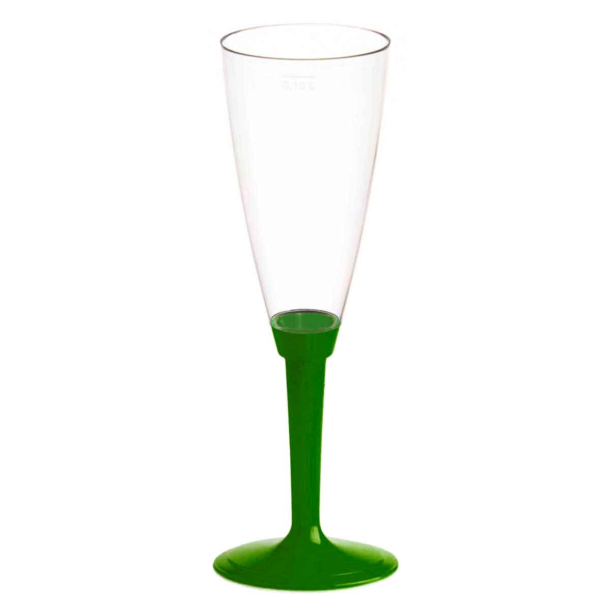 Poloplast 20 Flutes Calici Di Plastica Monouso Con Gambo Alto Verde Scuro