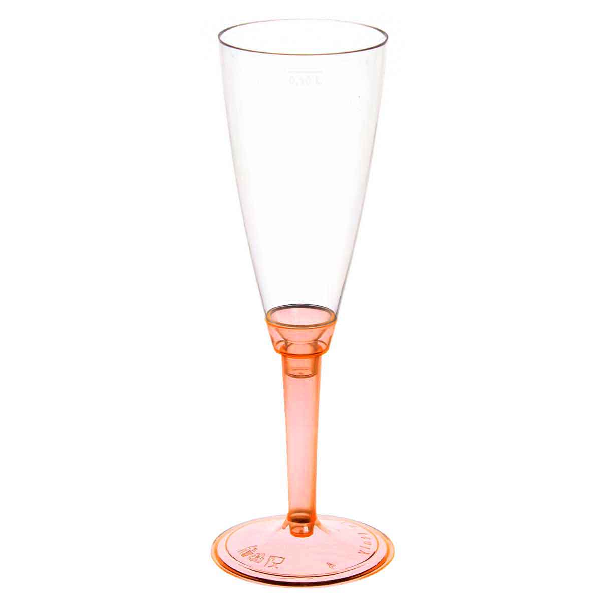 Poloplast 20 Flutes Calici Di Plastica Monouso Con Gambo Alto Arancio Fluo