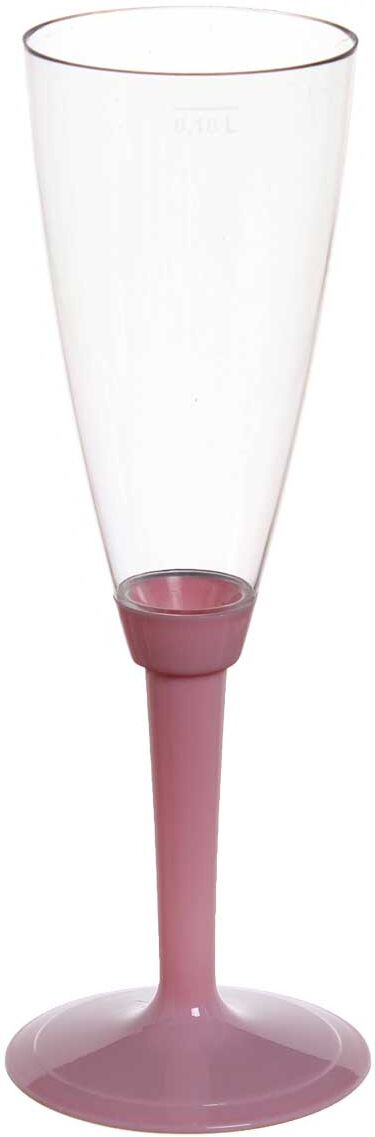 Poloplast 20 Flutes Calici Di Plastica Monouso Con Gambo Alto Rosa