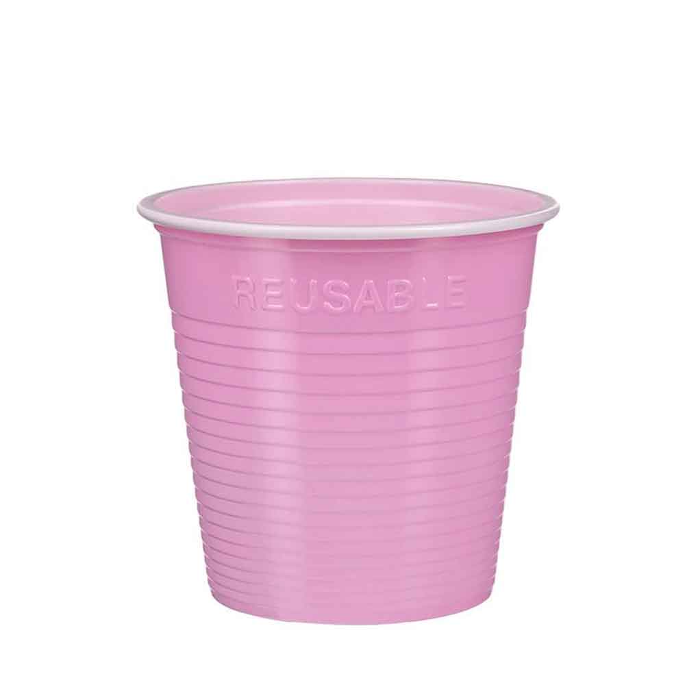 30 Bicchieri Lavabili E Riutilizzabili In Plastica Dopla 230cc Rosa