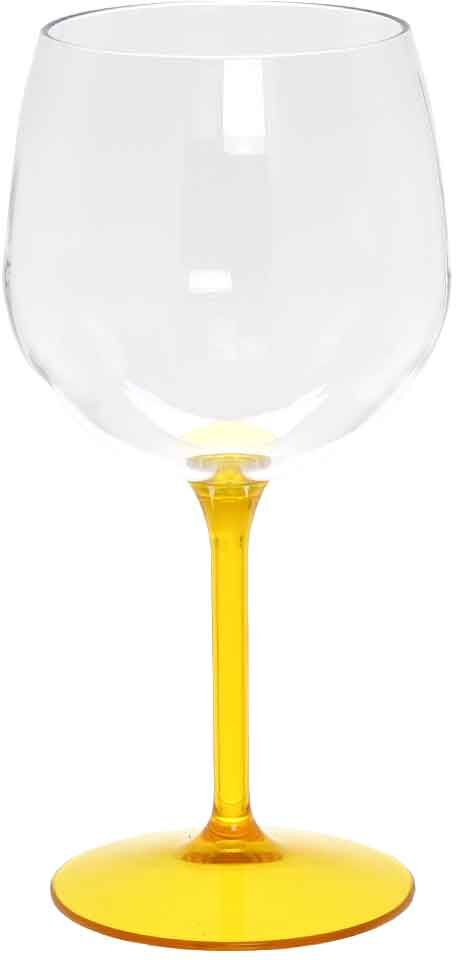 Goldplast Set 6 Bicchieri Calici Balloon Tonic Gambo Giallo Riutilizzabili 580cc