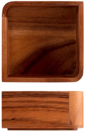 H&H Lifestyle Coppa in legno Acacia forma quadrata cm 15xh17