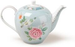 Pip Studio Blushing Birds theepot 1,6 liter - Blauw