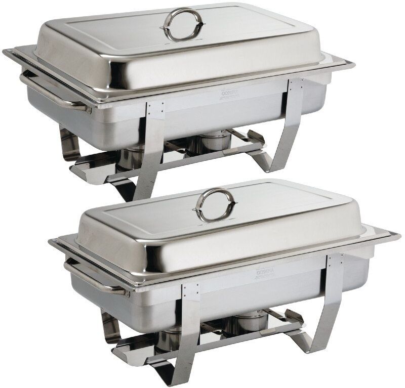 Olympia Chafing Dish Olympia, RVS, 1/1GN, 9L, 63,5(b)x31,8(h)x10,2(d)cm, Compleet, 2 stuks