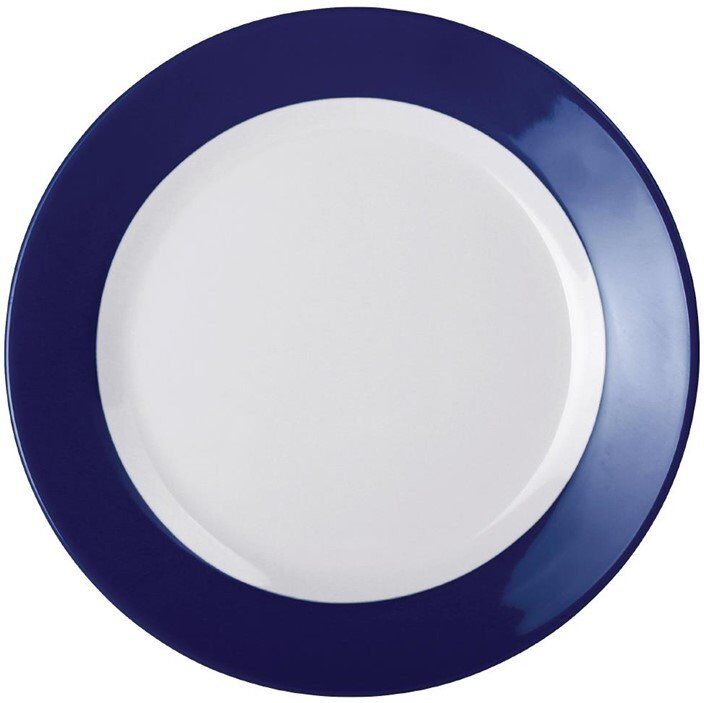 Kristallon Gala melamine bord met blauwe rand 19,5cm, 6 stuks