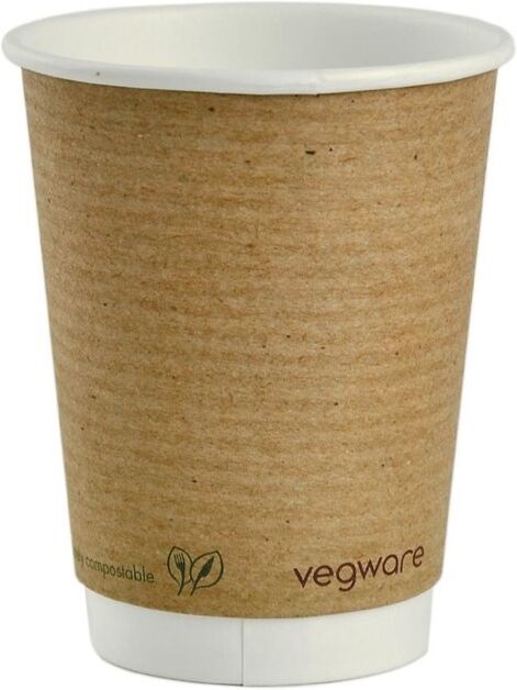 Vegware 89-serie dubbelwandige bekers composteerbaar 340ml (500 stuks)