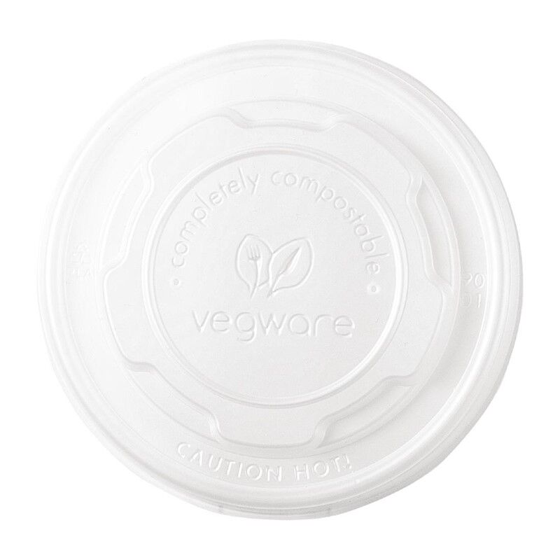 Vegware composteerbare platte deksels voor 23cl bakjes