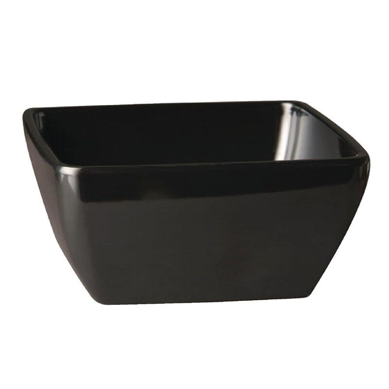 APS Pure vierkante melamine kom zwart 9x9cm, 4(h) x 9(b) x 9(d)cm