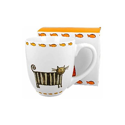 Duo Jumbobeker XXL kat Classic Deco 900 ml porseleinen drinkbeker smoothie beker geschenk kantoor mok voor koffie theekop cappuccino koffiemok jumbomok reuzenmok XXXL  (Classic Cats)