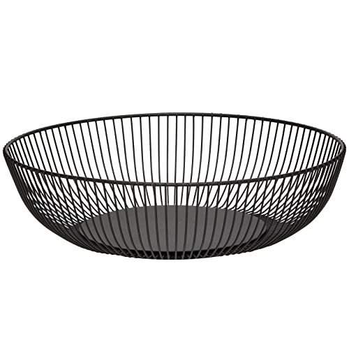 NUTRIUPS Fruit Bowls Black Wire Fruit Basket Fruit Bowls Voor De Keuken Zwarte Draad Fruit Mand Fruit Bowl Voor De Keuken Grote Fruit Bowl Wire Fruit Bowl Voor Fruit en Groenten (zwart)