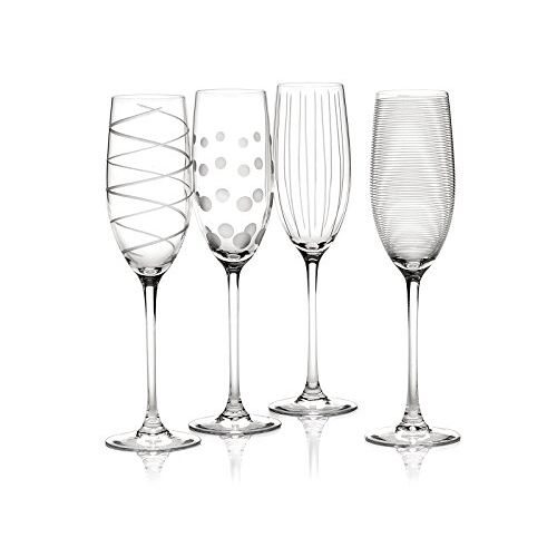 Mikasa Cheers glazen champagneglazen set, 4-delig, champagneglazen met extravagante ontwerpen, 250 ml