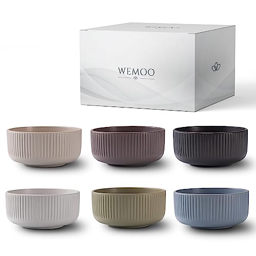 Wemoo Set mueslikommen (6 x 850 ml) extra groot voor muesli, soepen en bowls mueslikom kommen set