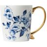 Heinen Delftsblauw Heinen Delfts Blauw mok bloemen goud