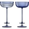 L.S.A. - Champagne Theatre Champagne Glas 210 ml Set van 2 Stuks - Blauw / Glas Blauw