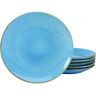 CreaTable Plat bord Dinerbord nature collection Bordenset voor 6 personen, ø 27 cm, aardewerk, plat bord (set, 6-delig) blauw