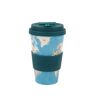 IDRINK ® RPET-koffiemok met siliconen sluiting om te openen, gemakkelijk te dragen, 435 ml, Mug Takeaway gerecycled kunststof 8,7 x 8,7 x 15 cm, ergonomisch, 435 ml (BLUE MAP)