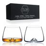 FLOW Barware Flow Vortex Whiskyglazen, set van 2 stuks, geschenkset van kristalglas, unieke swirl whiskybekers voor whisky, whisky, whisky, cadeau van