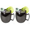 Kabalo Zwarte Moskou Mule Mok Set Van 2 Cocktail Vat Stijl Tankard Cup Keuken Barware