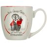 GRUSS & CO 45509 anti-stress mok voor de vriendin, 45 cl, geschenk, New Bone China, rood, 9,5 cm