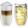 Creano dubbelwandig thermoglas 400 ml “DG-SH”, groot dubbelwandig glas van borosilicaatglas, dubbelwandige koffieglazen, theeglazen, latteglazen, set van 2 stuks