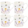 Shudehill Giftware Busy Bees Collection Lesser & Pavey Pretty Water Colour Busy Bees Design Mugs (Set of 4)