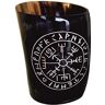 Hornerey Hoornbeker Vegvisir gegraveerde beker van hoorn drinkhoorn voor Vikingen Met, 1 stuk (1 stuks)