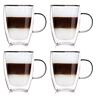 Orion Thermoglazen, 4 stuks, koffieglazen, dubbelwandig, dubbelwandige dubbelwandige glazen, thermoglas voor koffie, latte, cappuccino thee, 300 ml
