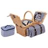 Sell-tex Rieten picknickmand, picknickkoffer, bestek, bord (bruin)