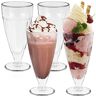 HEFTMAN Milkshake Glazen Set van 4 Hoge 350ml Ijsbekers Retro Knickerbocker Glory Glazen, Vaatwasmachinebestendig, Helder Dessert Glazen voor Milkshakes, Ijscoupes, Fruit, Ijs, Dessert (4 stuks)