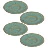 Leonardo Matera schoteltjes set van 4, vaatwasmachinebestendige stenen schoteltjes voor espressokopjes, 4 keramische schoteltjes, groen Ø 11 cm, 018604