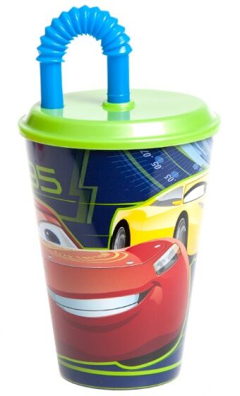 Disney drinkbeker Cars 3 met rietje 400 ml - Groen
