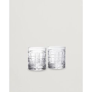 Ralph Lauren Home Hudson Plaid Crystal Glass 2pcs Clear