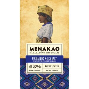 Kaffebox Menakao Madagascar Chocolate 63% Cocoa Nibs & Sea Salt Craft Chocolate Bar