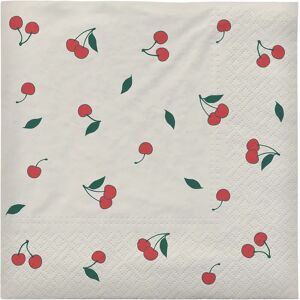 Broste Copenhagen Cherry servietter 33x33 cm 20-pk Off white-red